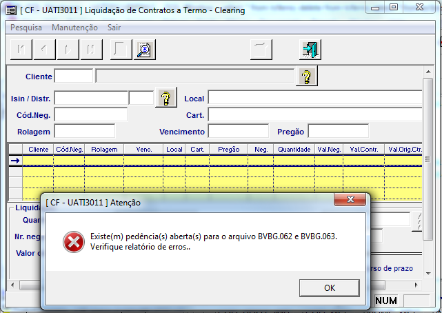 Termo - Clearing Nova tela de