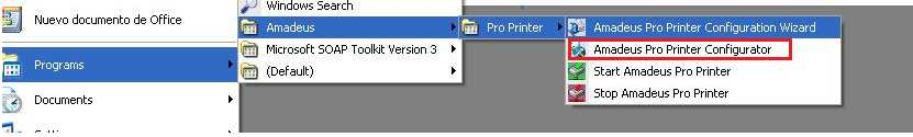 5.2 Configuração Manual Amadeus ProPrinter 5.1(Modo Avançado) Para acessar o Configurador Manual do Amadeus PP 5.