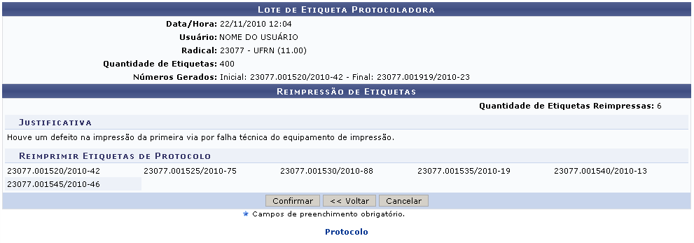 26 Para realizar alguma modificação, clique em Voltar. Utilize este botão sempre que necessário.