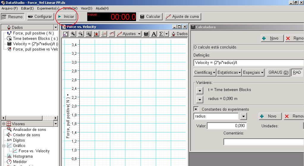 3. Clicar em Iniciar e simultaneamente, com a