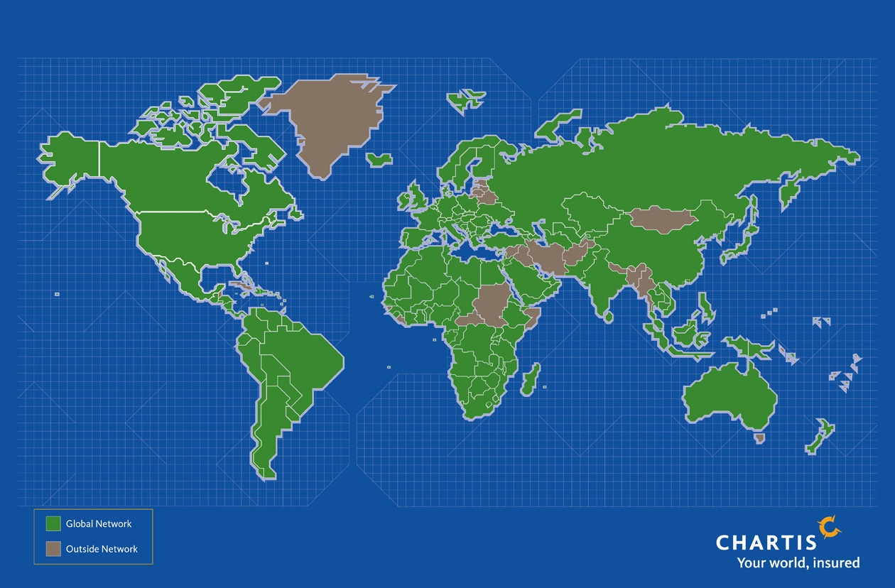 Chartis Presença Mundial Operação em mais de 160 países e jurisdições UK / IRELAND