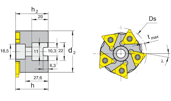 ex: versão à direita Z Ds h h 2 d 2 t max λ.0063.