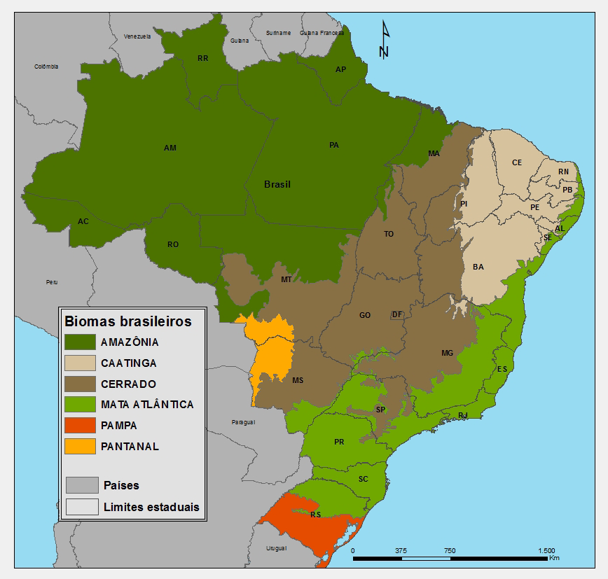 Mapa dos biomas brasileiros (IBGE 2004) Onde as CRAs podem ser instituídas?