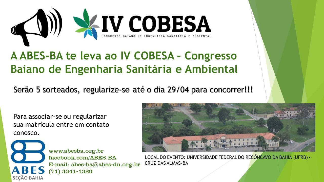 Figura 32 - Sorteio de 5 Inscrições Para o IV COBESA -