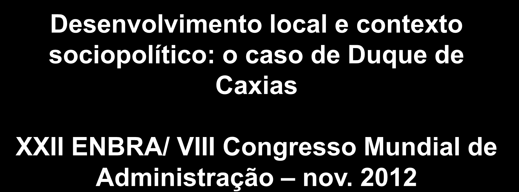 Congresso Mundial de Administração nov.