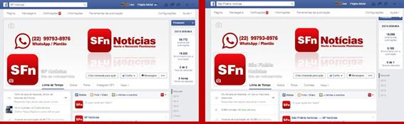 Mídias Sociais - Facebook Mantemos duas páginas no Facebook.
