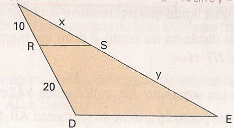 9) Na figura abaixo, sabe se que RS // DE e que AE = 42 cm.
