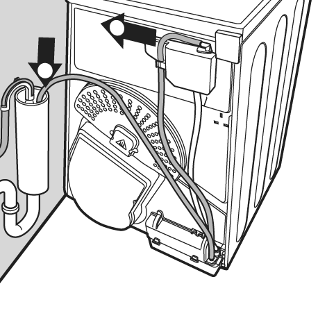 Installazione I Dove installare l asciugatrice Le fiamme possono danneggiare l asciugatrice che deve pertanto essere installata lontano da cucine a gas, stufe, termosifoni o piani di cottura.