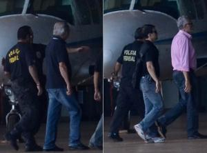 Nove condenados do mensalão são conduzidos para presídios em Brasília Condenados transferidos de SP e MG saíram do aeroporto para a Papuda.