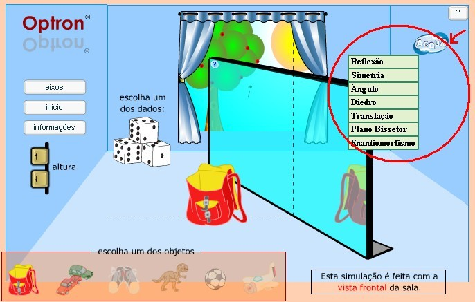 Verificar o comportamento de uma associação de dois espelhos planos, ou seja, verificar a criação de imagens virtuais quando temos um ângulo diedro.