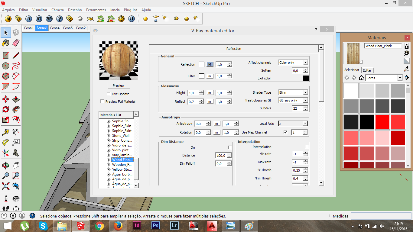 Para adicionar materiais, clique com o botão direito na lista de materiais, e clique em Add Material, ai você pode carregar o material no modelo (extensão em.