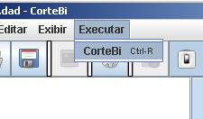 5 6. Executando o CorteBi Para a execução do sistema CorteBi, disponibilizada somente após a operação Abrir Arquivo ou Salvar Arquivo, deve-se clicar