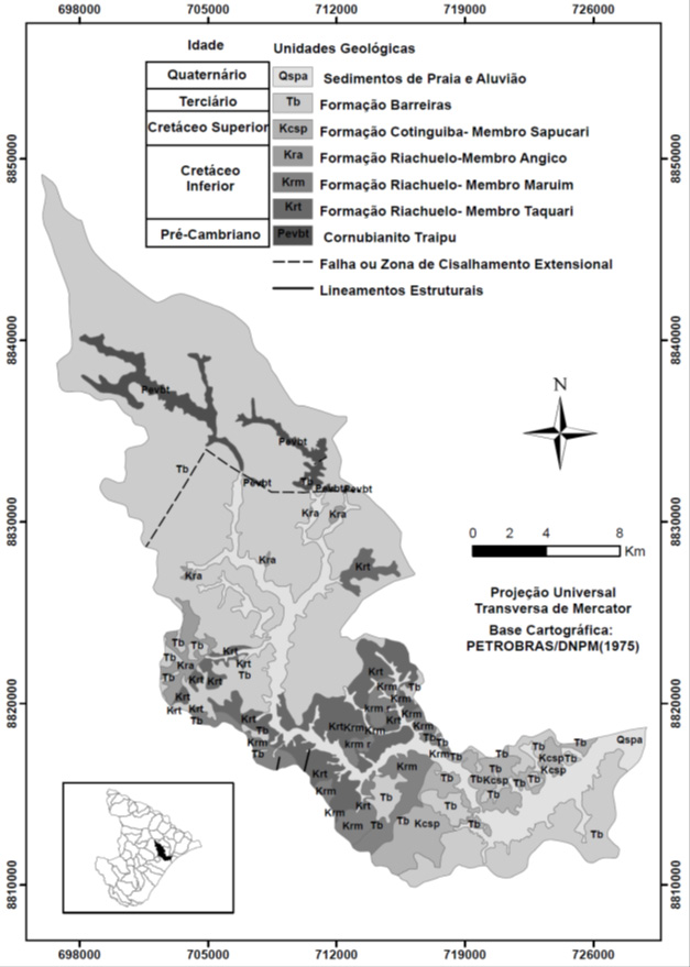 Vulnerabilidade Natural À Contaminação Dos Aquíferos Da Sub-bacia Do Rio Siriri, Sergipe. Figura 2.