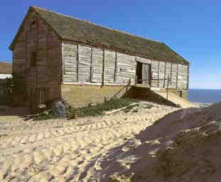 exteriores, em tabique de madeira, existente em algumas povoações do litoral - exemplo: praias de
