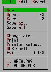 Conhecendo a Ferramenta Os principais itens do primeiro menu são: New: Cria um novo arquivo Open: Abre um código fonte de existente Save e Save as.