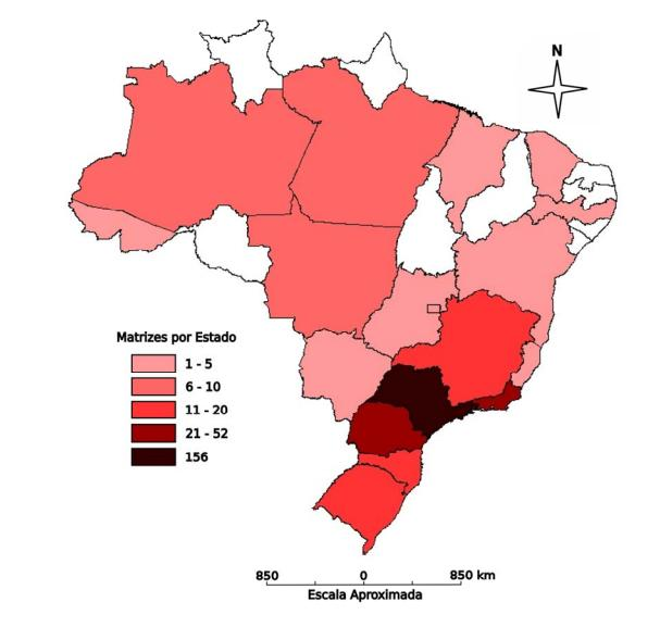 54 Os OTMs estão concentrados nas regiões dos estados de São Paulo (156), Rio de Janeiro (51), Paraná (25), Minas Gerais (16), Rio Grande do Sul (15); Santa Catarina (12) e demais Estados (45),