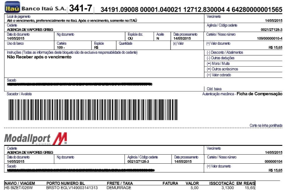 Seguindo estes passos o boleto para impressão será gerado em tela como segue: