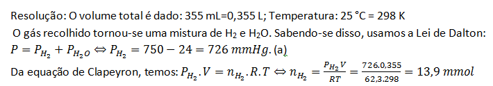 Exemplo Em uma experiência de laboratório, ácido clorídrico concentrado reagiu com alumínio.