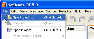 1) Criar um projeto IDE ( IDE project ) Ao criar um projeto IDE, cria-se o ambiente necessário para construir e executar aplicações.