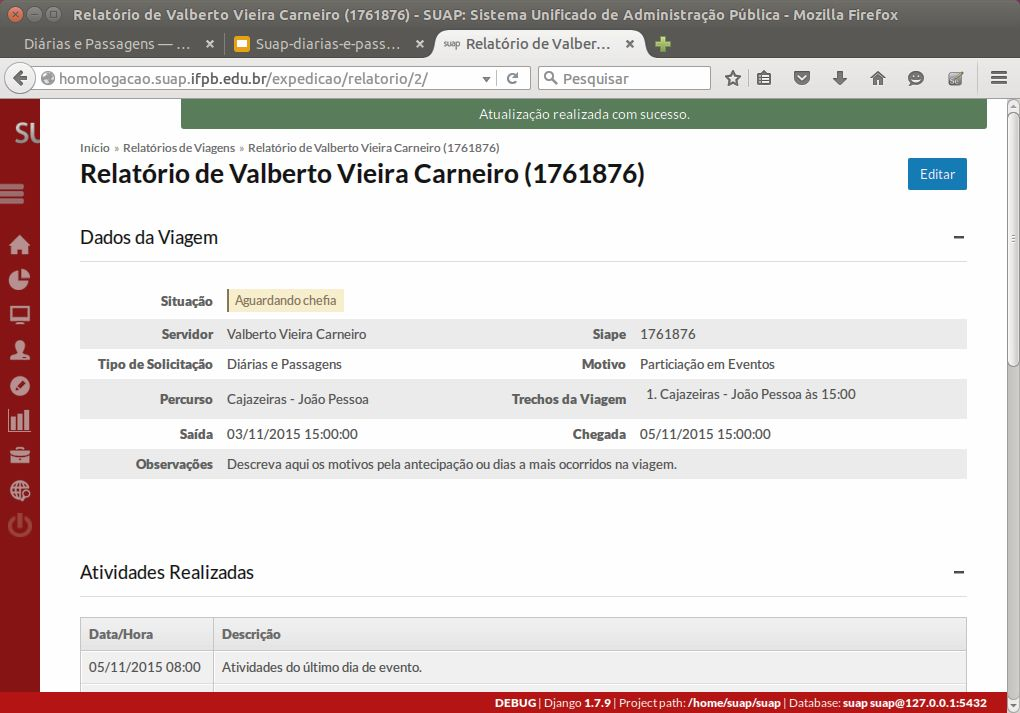 Como prestar contas de uma viagem? 1. Navegar até a página: Administração Diárias e Passagens Prestar Contas. 2.