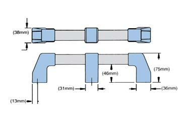 PX.722 Par de suportes laterais em poliamida(pa) com fibra de vidro para tubo Ø mm