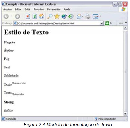 < / html > 3.3 FORMATANDO BLOCO DE TEXTOS 3.3.1 TAG DIV A tag < div > permite alinhar horizontalmente qualquer elemento em sua página. O alinhamento pode ser: left, center ou right.