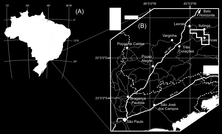 Figura 1-1: Mapas de localização da área de estudo.