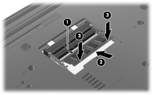 b. Segure a borda do módulo de memória (2) e puxe-o cuidadosamente para fora do slot. Para proteger um módulo de memória após a remoção, coloque-o em um recipiente à prova de eletrostática. 10.