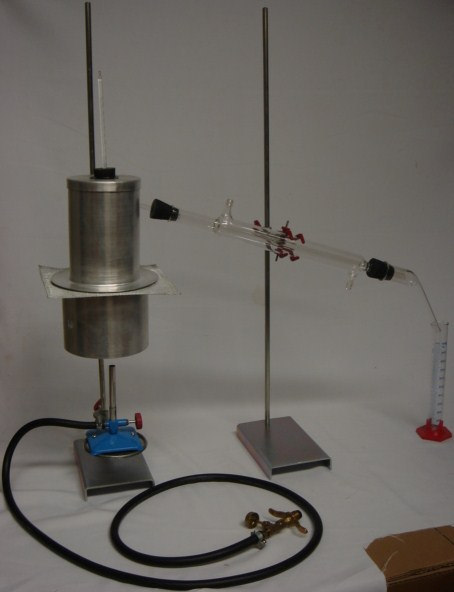 alambique, Cut-back ROTINA: Destiladores/Sedimentação/emulsões catiônicas Alambique (destilador) para destilação de emulsões asfálticas e a obtenção do