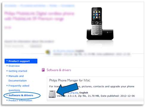 8 Para instalar o Philips Phone Manager (para Mac) Requisitos de sistema Mac OS X 10.