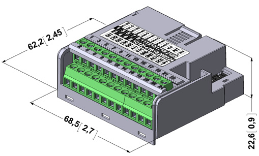 Appendix A - Anexo A [2.4] 61.2 1 2 3 4 S1 ON AI1 AO1 A(-) B(+) 68.5 [2.7] 22.6 0.