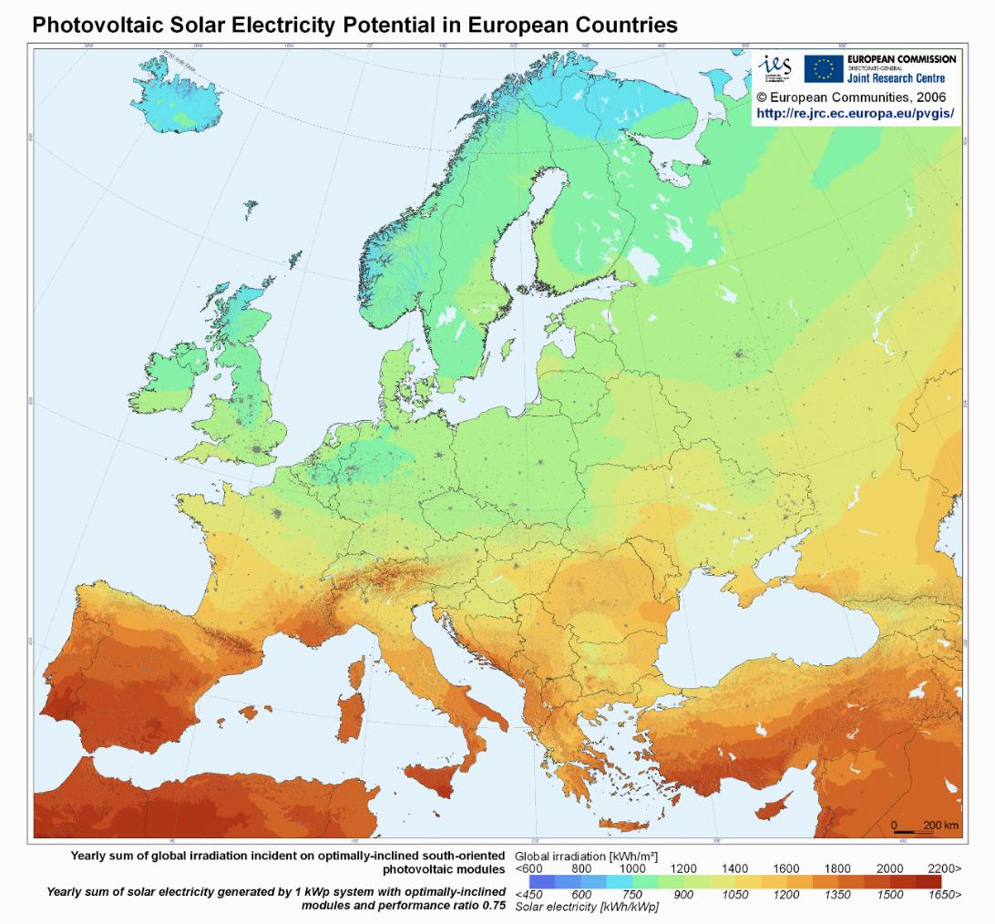Segundo dados da EPIA (European Photovoltaic Industry Association), em 2013, foram instalados em todo o mundo pelo menos 38.4GW de potência fotovoltaica sendo que 11GW foram na Europa.