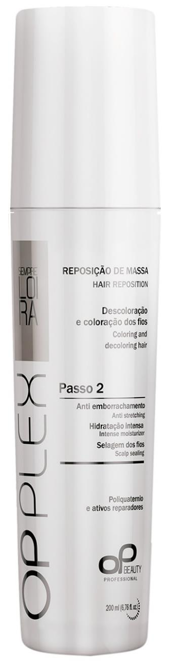 OP PLEX PASSO 2 ( 70062 ) SEM MEDO E SEM DANOS AOS FIOS Repositor de massa desenvolvido para acelerar a descoloração e diminuir o efeito elástico. Reduz os danos causados pelos processos químicos.