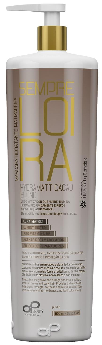 MASCARA MATIZADORA HYDRAMA CACAU BLOND ( 70019 ) Desenvolvida para cabelos com tons dourados, médios e escuros. Contêm agentes antioxidantes que hidratam profundamente e dão vivacidade aos fios.