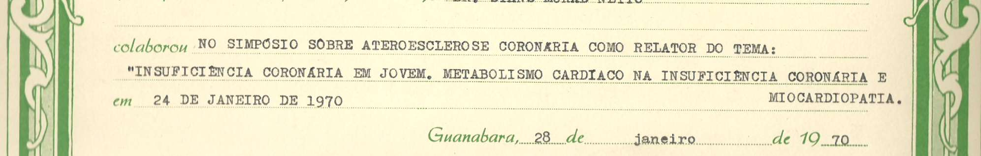 1970: Certificado - Estado da Guanabara