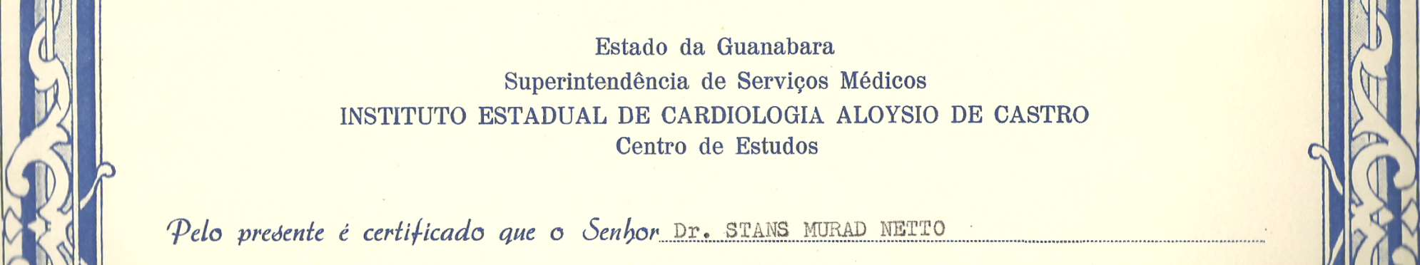 1971:Certificado - Estado da