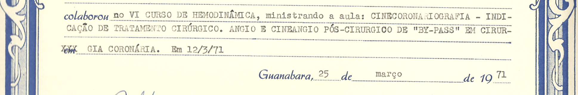 1971:Certificado Estado da Guanabara Instituto