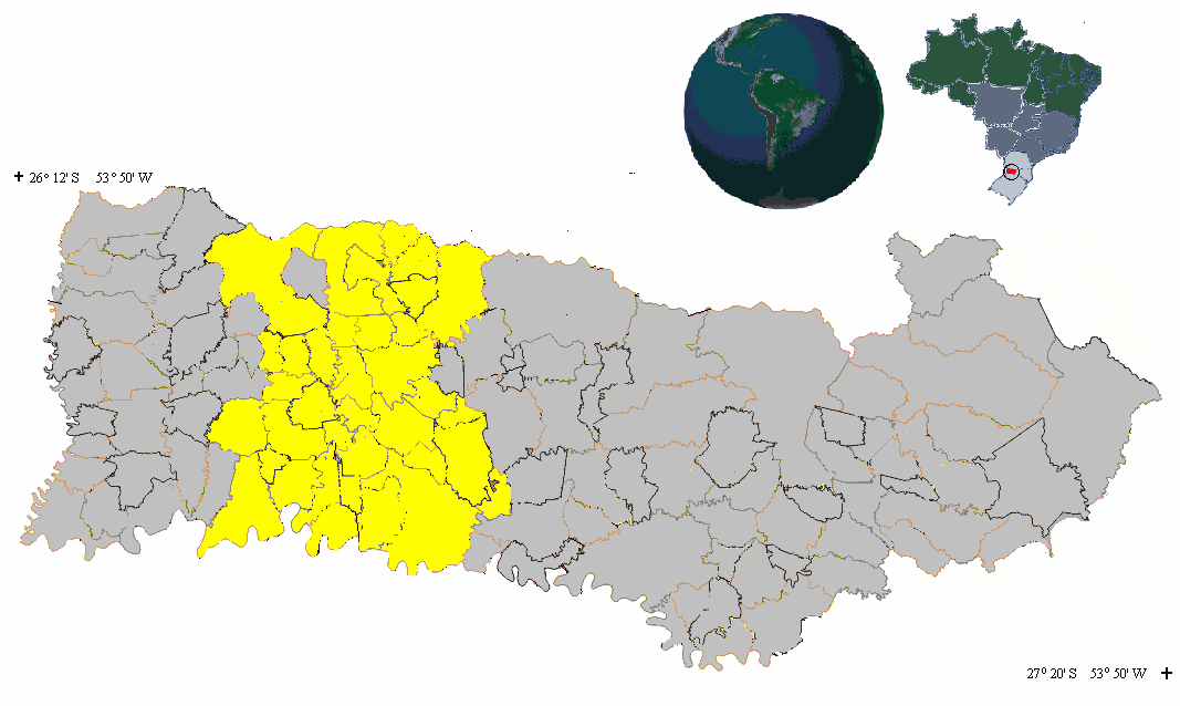 Região de estudo: 38 municípios