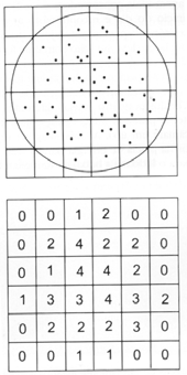 quantidade de incidência de fóton em cada pixel Matriz de 32x32 / 64X64 / 128x128 / 256x256 Quanto menor o tamanho do pixel (maior matriz)