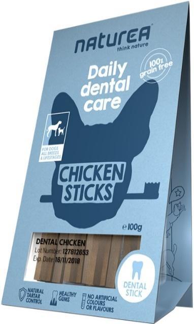 NATUREA CHICKEN DENTAL STICK (GRAIN FREE) Uma higiene oral diária é fundamental para o bem estar do seu melhor amigo.