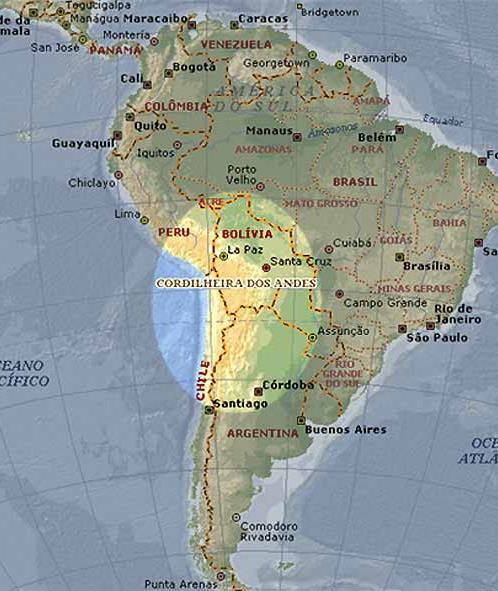 Impacto Térmico do Altiplano Andino Rao e Erdogan (1989): Altiplano: entre Peru e Bolivia (15º -21oS) Área: 100.