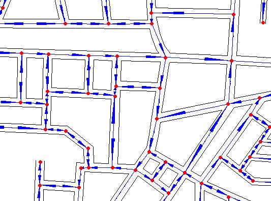 24 Figura 10 Parte do mapa de Brusque com indicações dos sentidos das ruas Cada seta desenhada no mapa eqüivale à uma aresta no grafo.