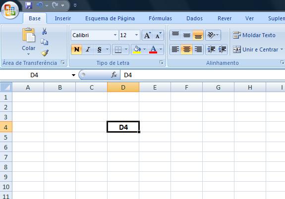 Colunas, linhas e células Como já vimos, a área de trabalho de uma folha de cálculo (do Excel ou qualquer outra) é uma quadrícula formada pela intercepção de linhas com designações numéricas (do lado