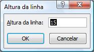 Neste caso, ao posicionar o cursor na base da linha duma linha, estamos a mudar a medida de altura dessa linha.