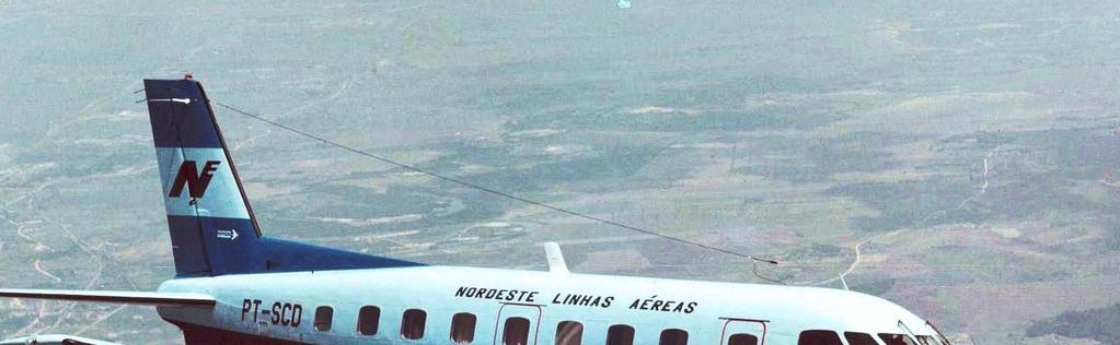 EMB-110C Bandeirante em abril de 1973, seguida pela VASP que comprou seis em agosto.