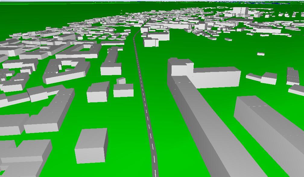 Figura 3-2 Vista tridimensional do núcleo urbano de Samora