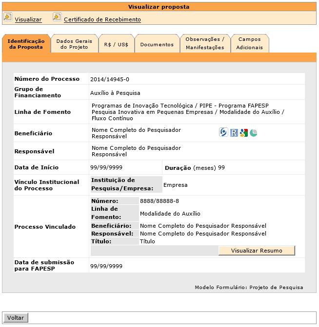 - PIPE Fase 2 Indireta Caso os campos Link para página MyResearcherID (ISI) ( ) ou Link para página MyCitations (Google Scholar) ( ) tenham sido preenchidos, seus respectivos ícones serão exibidos ao