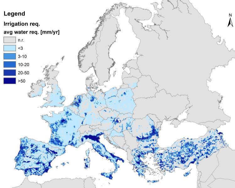 Change in annual water availability by