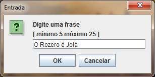 public static void main(string args[]) String frase = "", aux=""; int metade = 0; frase = le_frase("digite uma frase",5,25); JOptionPane.