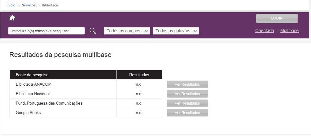 Resultados de pesquisa Lista de resultados Como resultado da pesquisa no catálogo bibliográfico é gerada uma lista com os resultados obtidos.